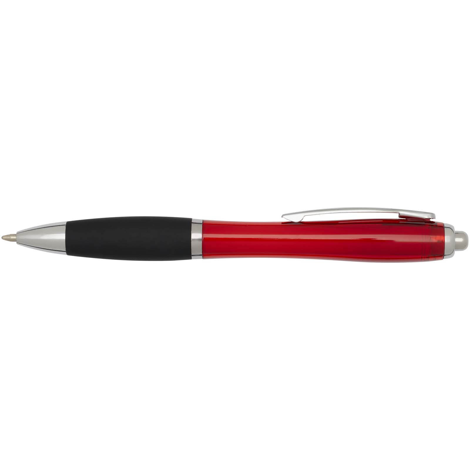 Nash RCS Kugelschreiber aus recyceltem Kunststoff mit farbigem Schaft und schwarzem Griff (schwarze Tinte) rot