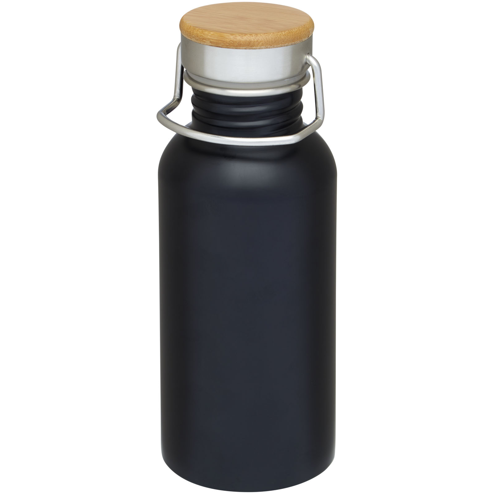 Thor 550 ml einwandige Trinkflasche aus recyceltem Edelstahl schwarz