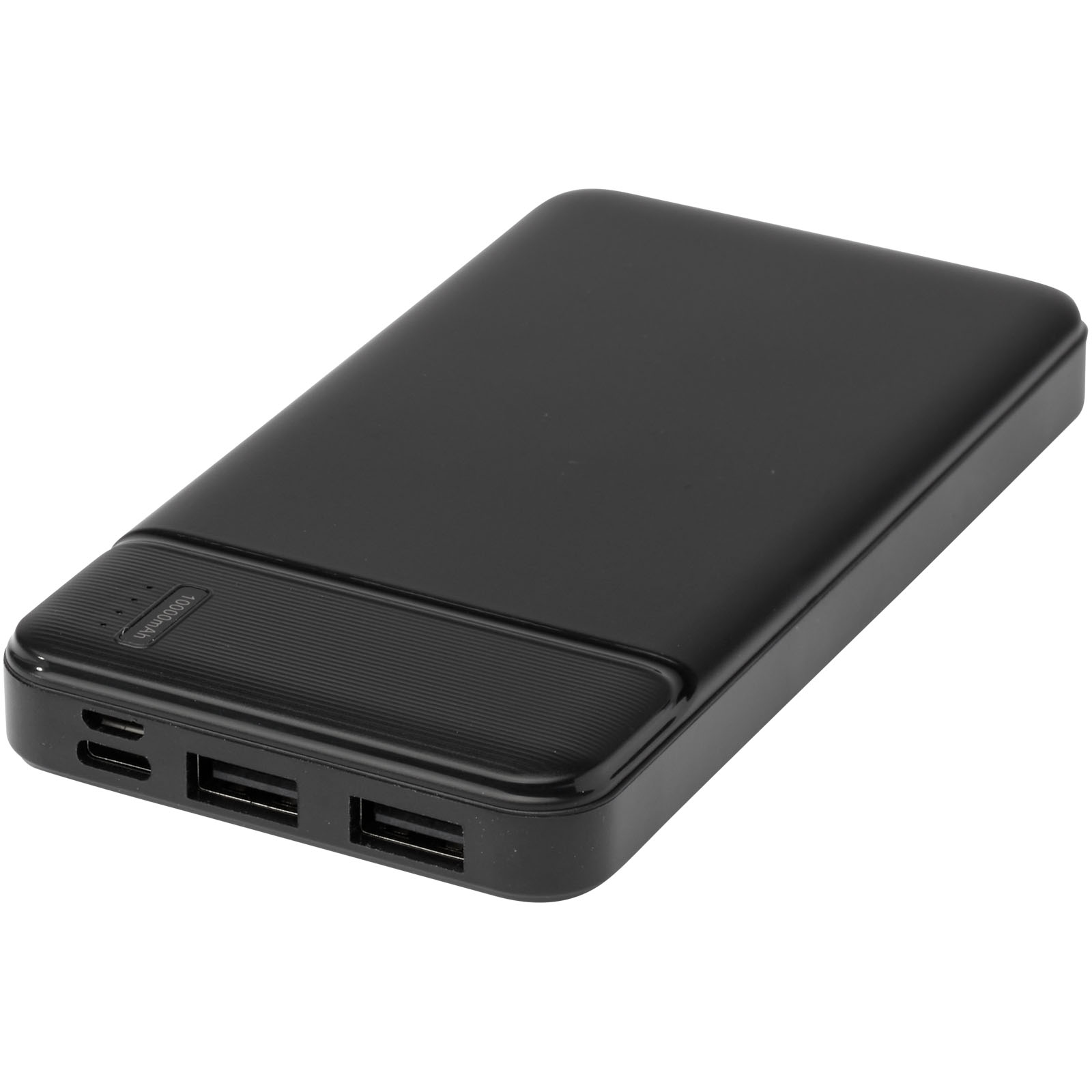 Loop 10.000 mAh Powerbank aus recyceltem Kunststoff schwarz