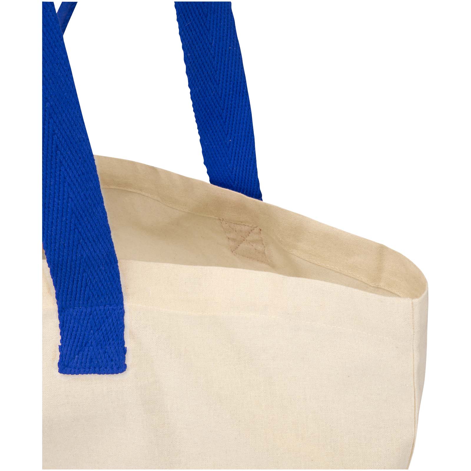 Sierra 140 g/m² Faltbare Tragetasche aus GRS recycelter Baumwolle 12L natur, royalblau