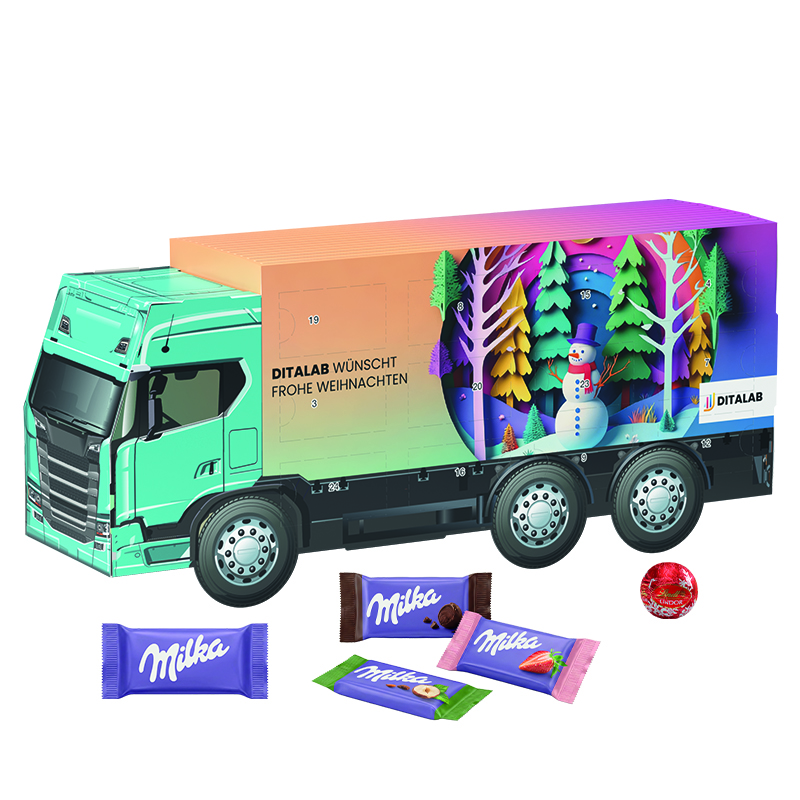 Adventskalender LKW long, Milka Schokotäfelchen