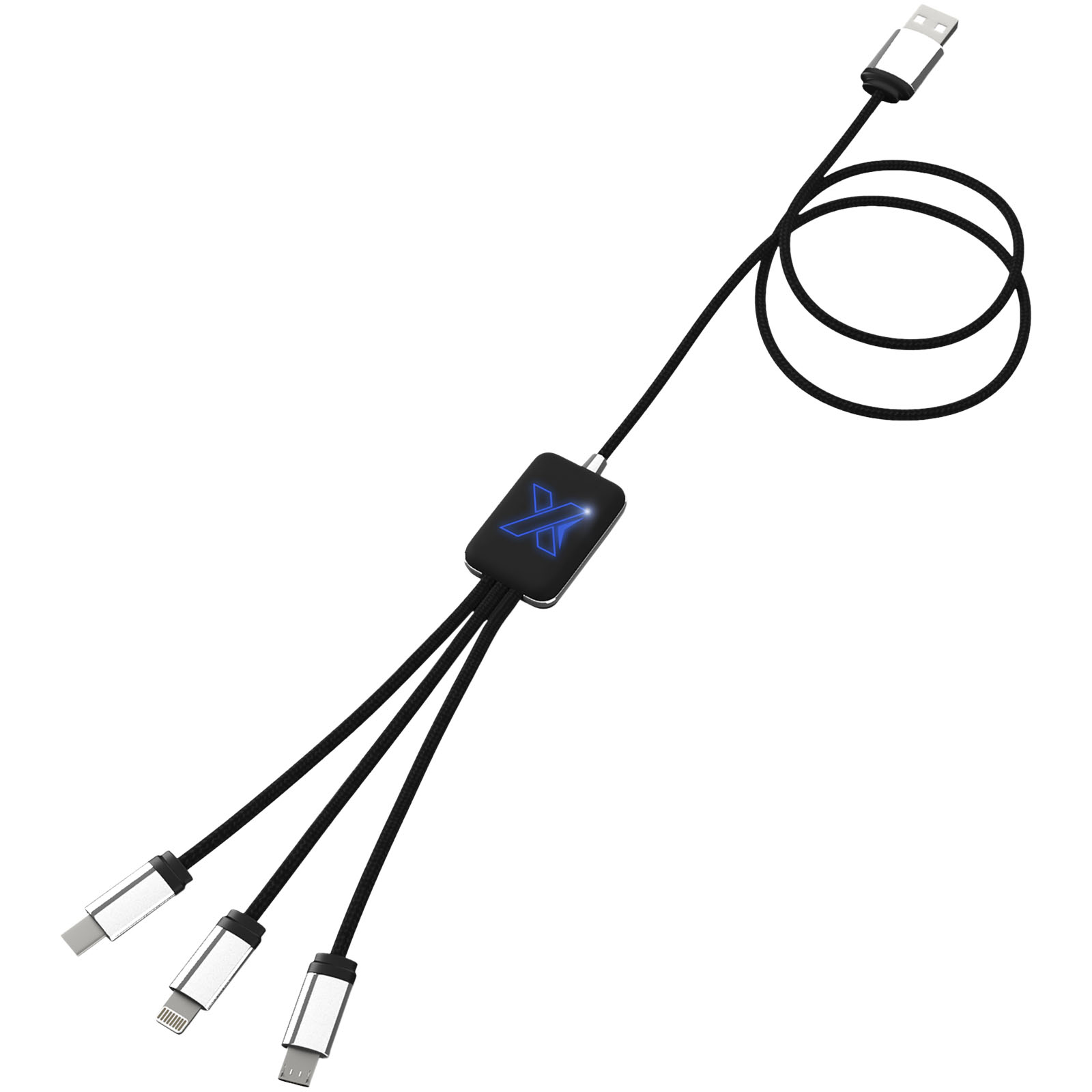 SCX.design C17 Easy to Use Ladekabel mit Leuchtlogo blau, schwarz