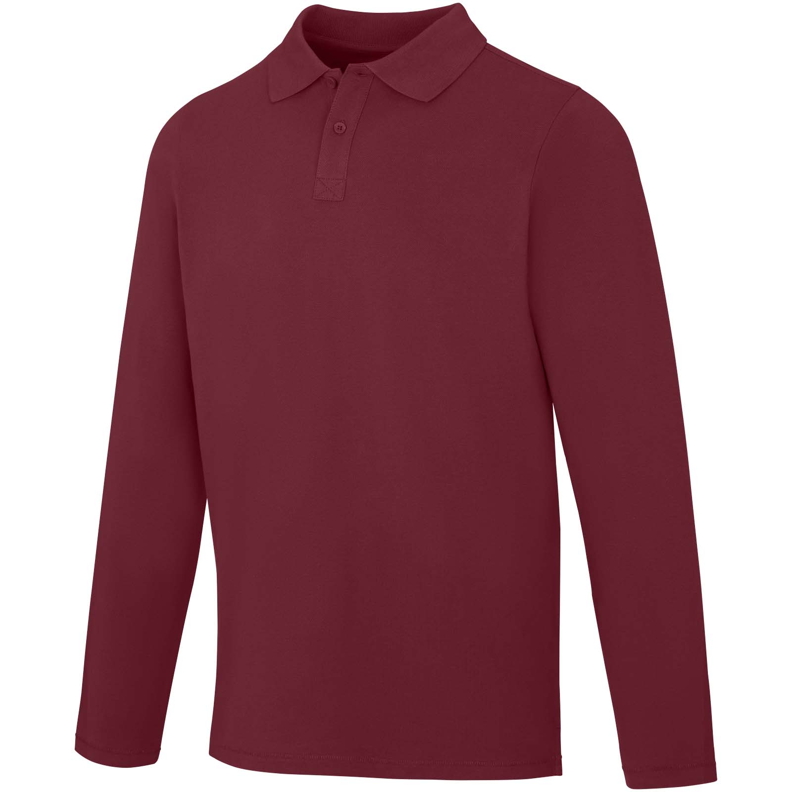 Calgary 180 g/m² Langarm Poloshirt für Herren Tiefes Burgunderrot