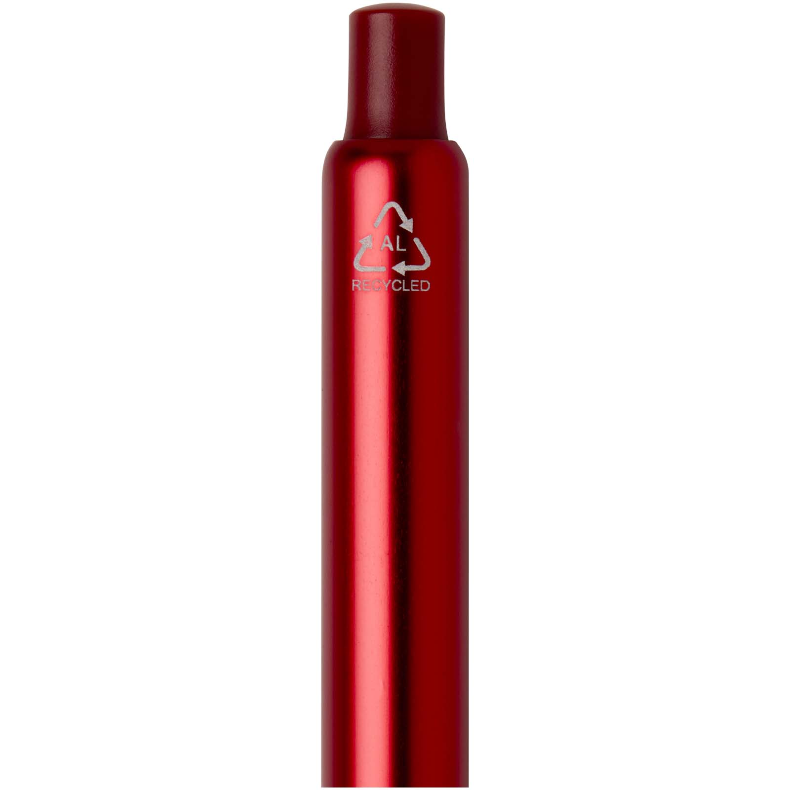 Soffit Kugelschreiber aus recyceltem Aluminium mit eloxierter Oberfläche (blaue Tinte) rot