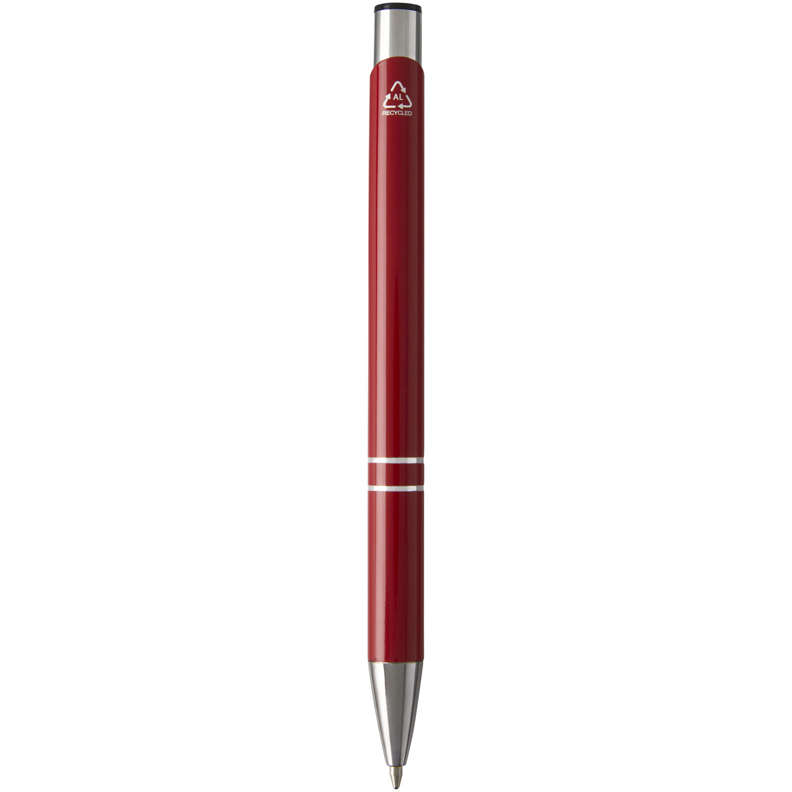 Moneta Kugelschreiber aus recyceltem Aluminium (schwarze Mine) rot