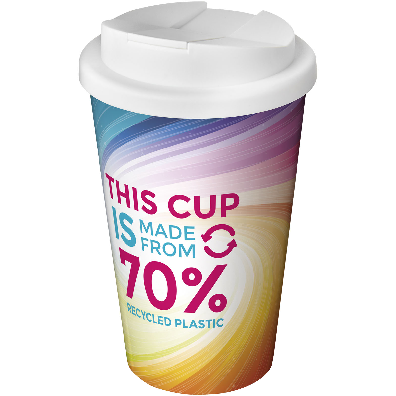 Brite-Americano® Eco 350 ml Isolierbecher mit auslaufsicherem Deckel weiss