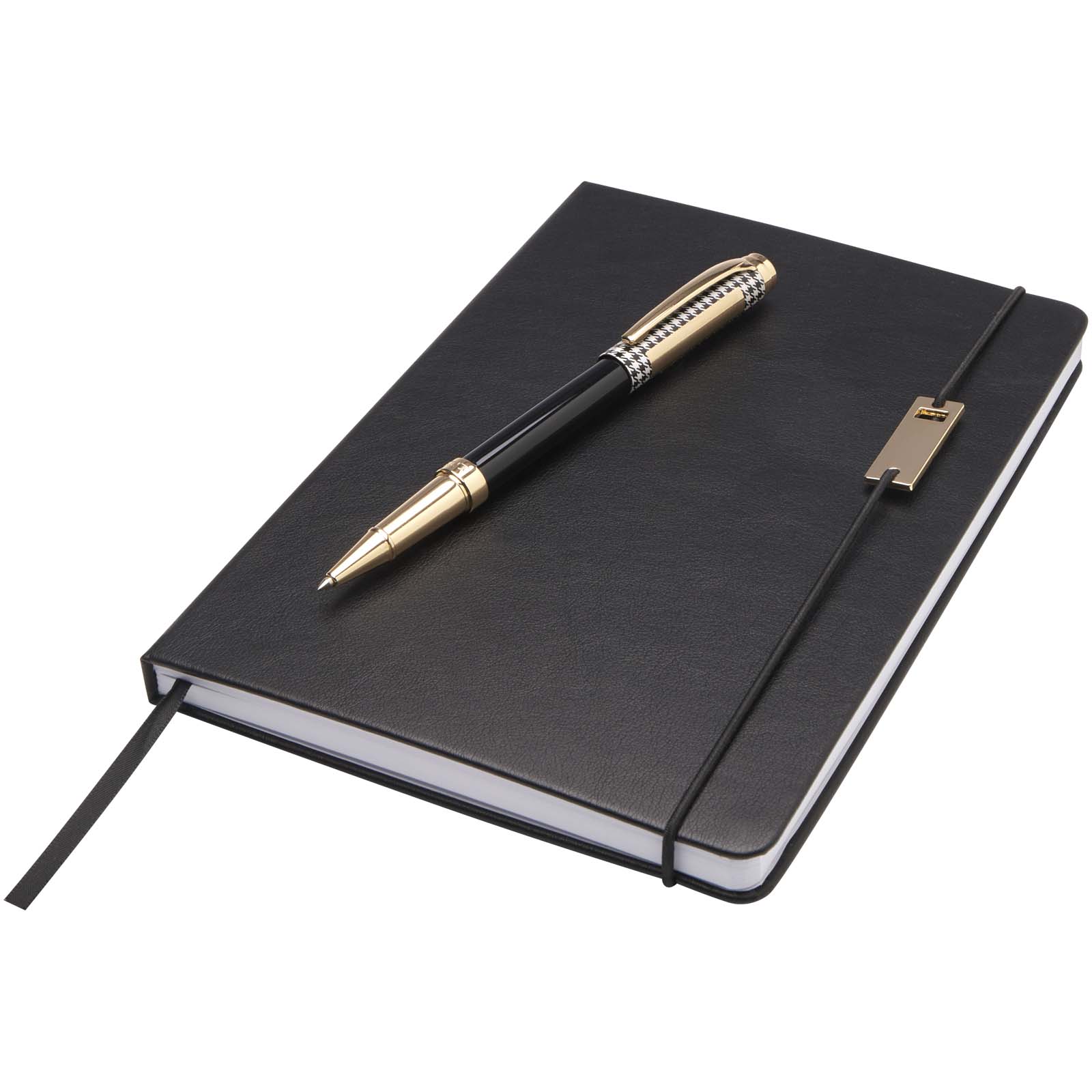 Legato A5 Notizbuch und Tintenroller Set (blaue Mine) schwarz