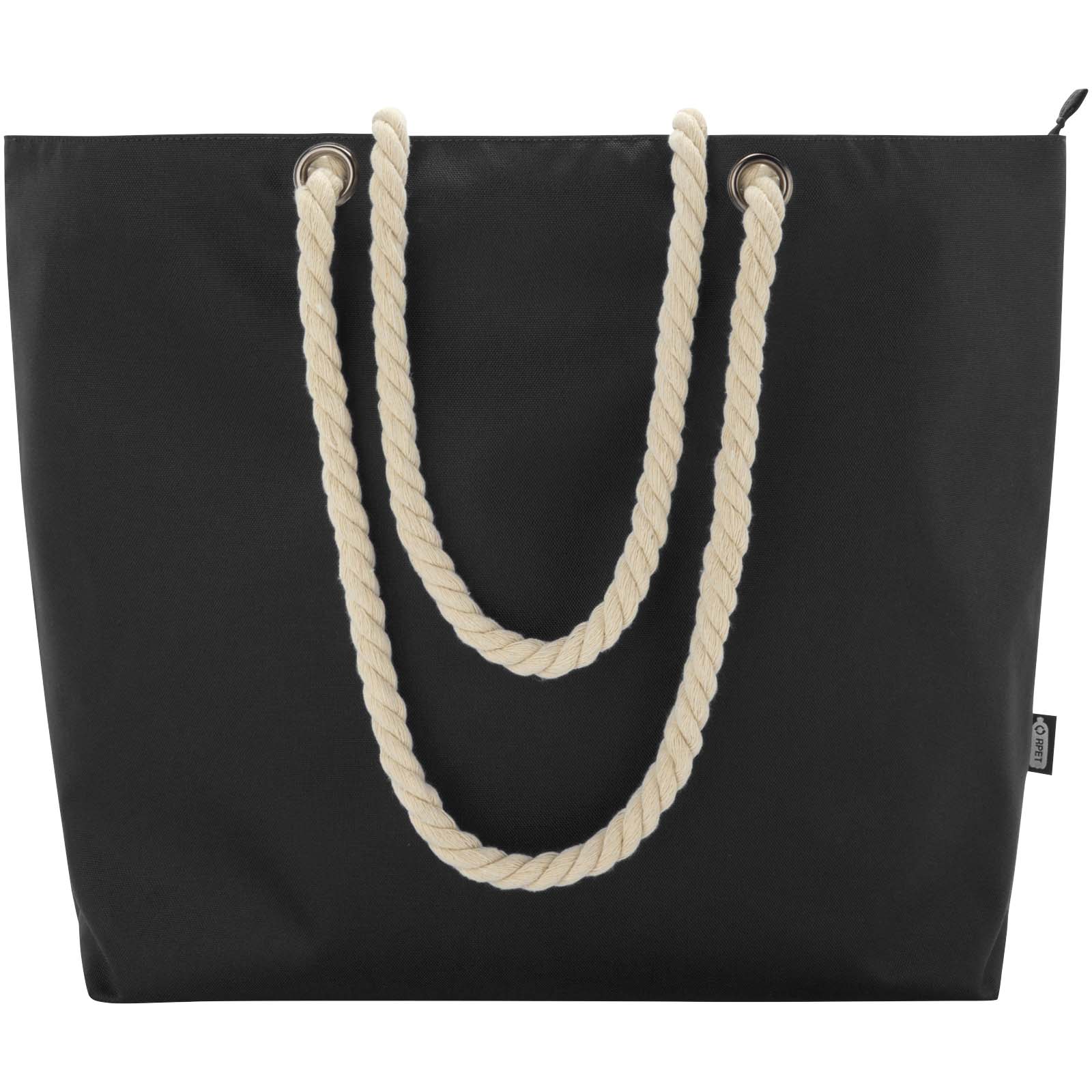 Panama Strandkühltasche mit Kordelgriffen aus recyceltem GRS-Material, 23L schwarz