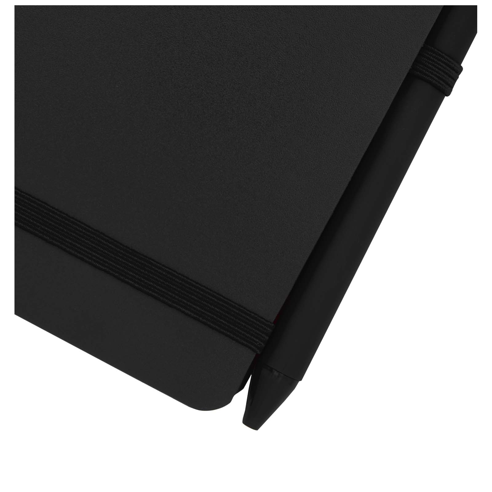 Thalaasa A6 Hardcover Notizbuch aus Ocean Bound Kunststoff mit Kugelschreiber (schwarze Mine) schwarz