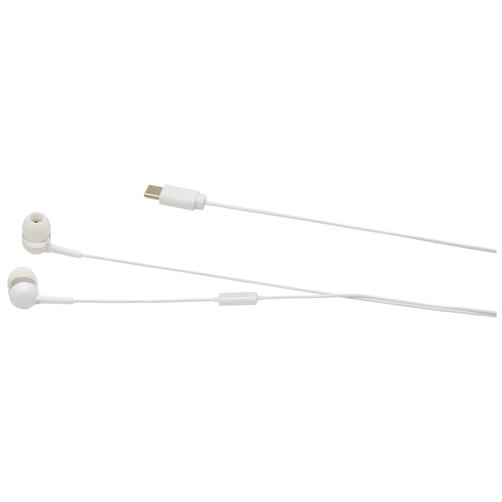 Baekdu kabelgebundenes Headset Typ-C mit Aufbewahrungsbox aus recyceltem Kunststoff weiss