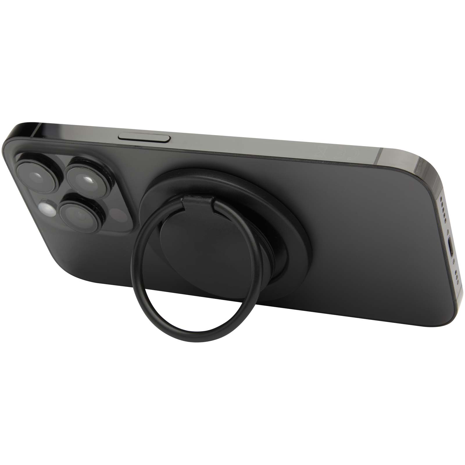 Albali Magnetische Smartphonehalterung  aus recyceltem Kunststoff mit Ringständer schwarz