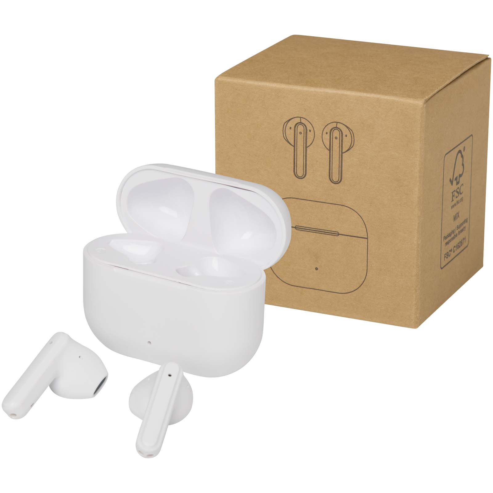Altais True Wireless Bluetooth® Headset aus recyceltem Kunststoff weiss