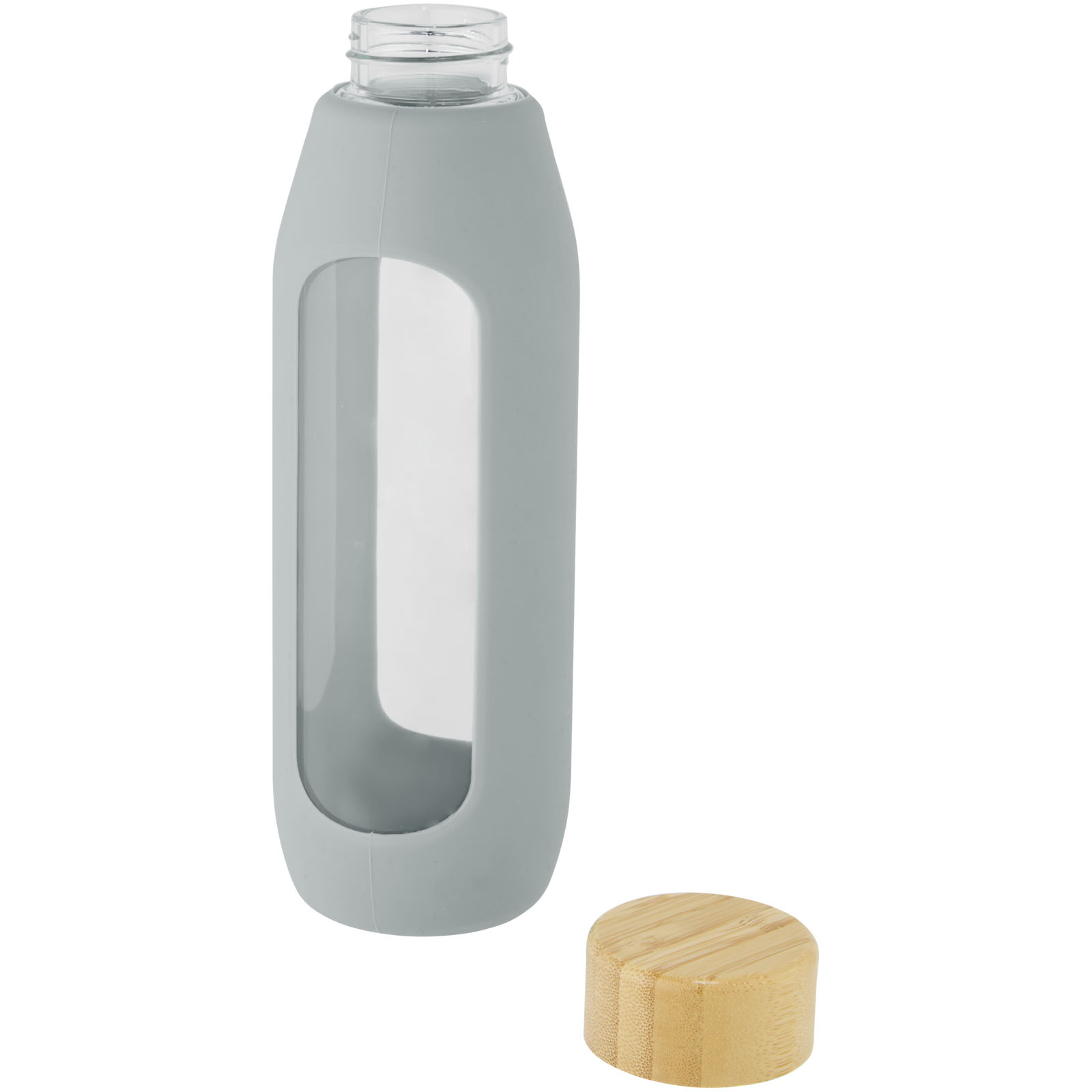 Tidan 600 ml Flasche aus Borosilikatglas mit Silikongriff grau