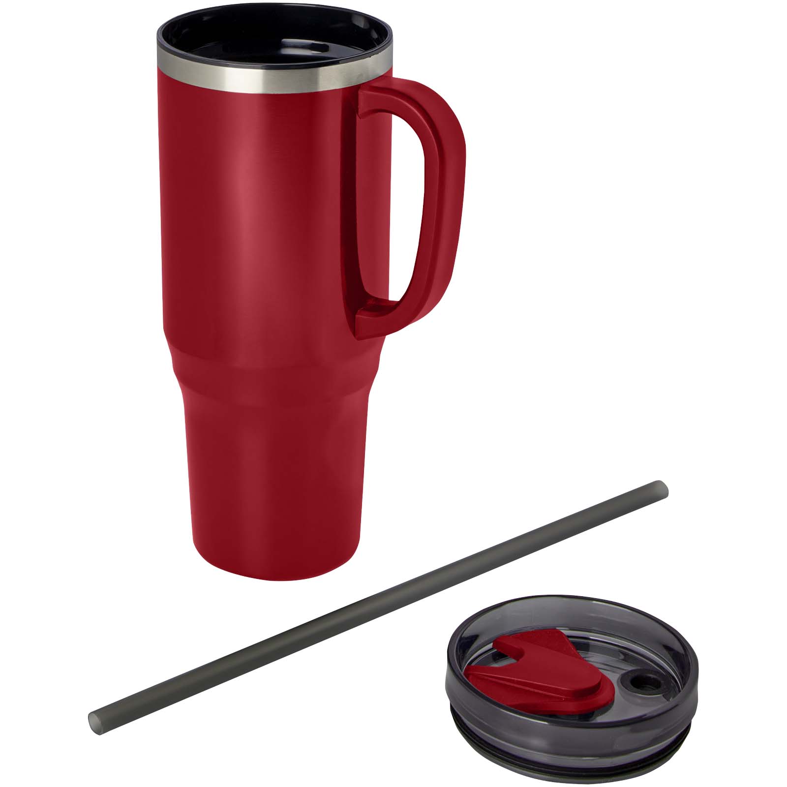 Melbourne 1200 ml RCS-zertifizierter Isolierbecher mit Strohhalm rot