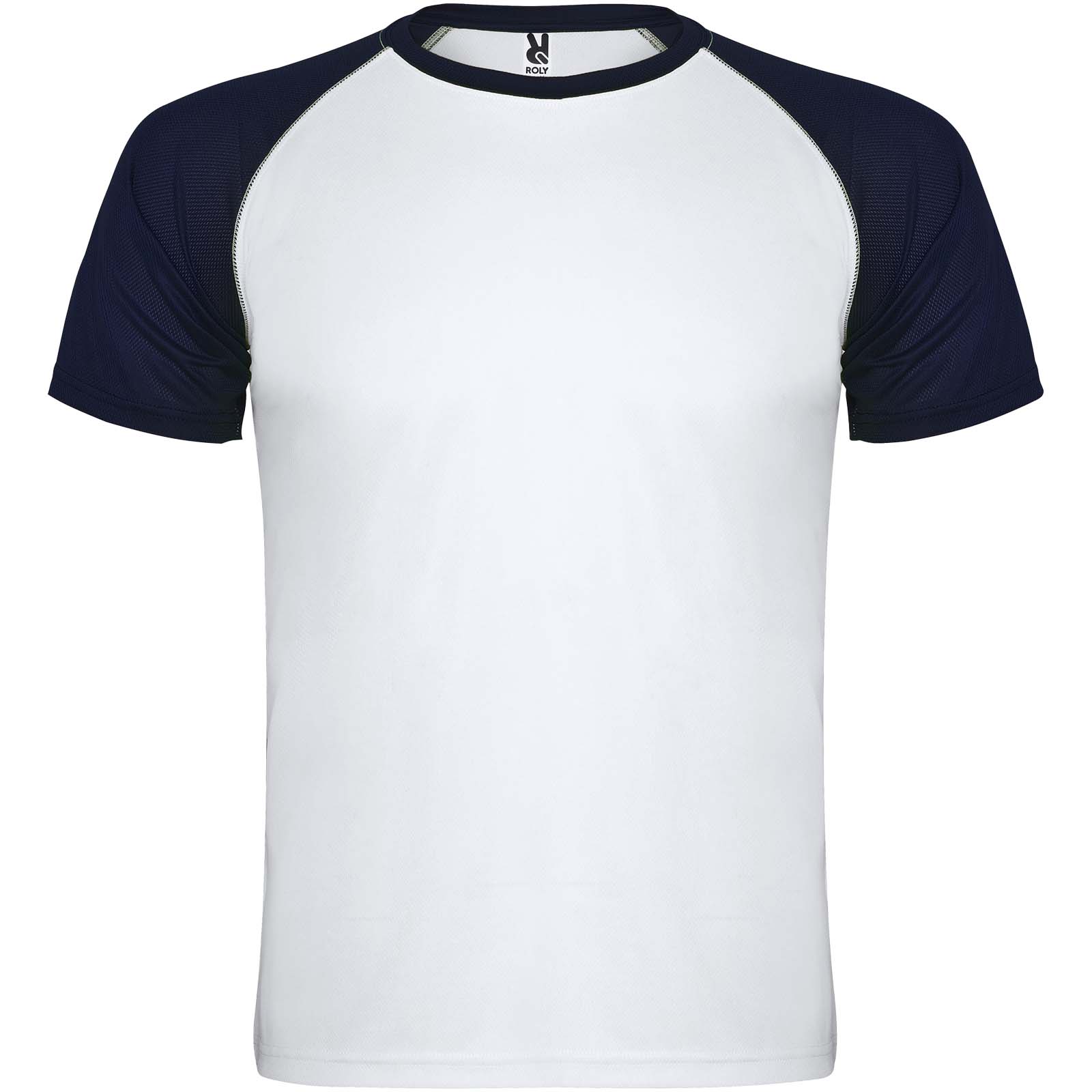 Indianapolis 140 g/m² T-Shirt Unisex aus recyceltem Material weiss, marineblau
