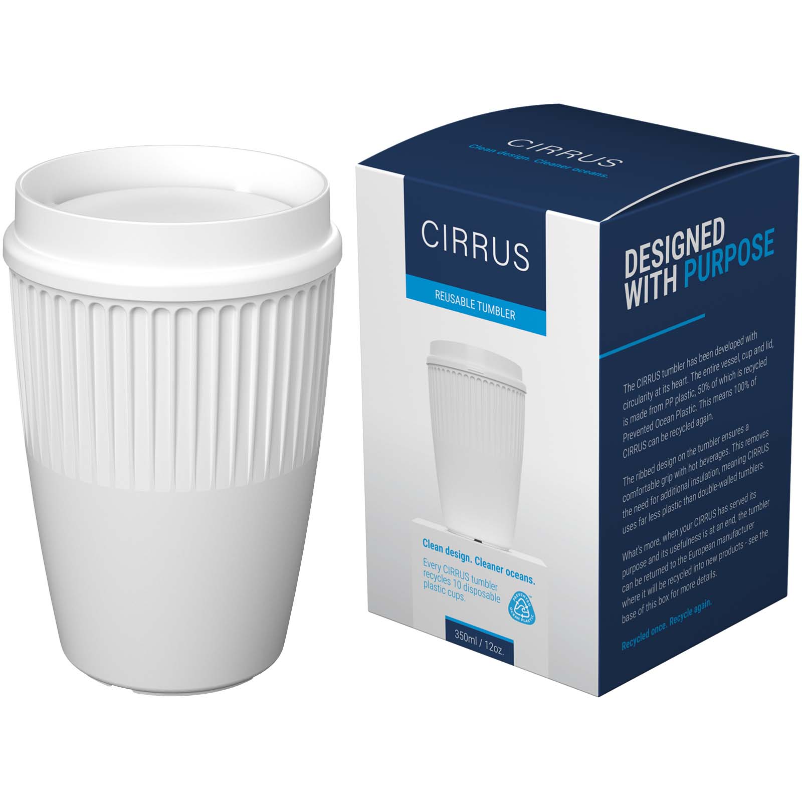 Cirrus POP 350 ml Becher mit 360°-Deckel weiss