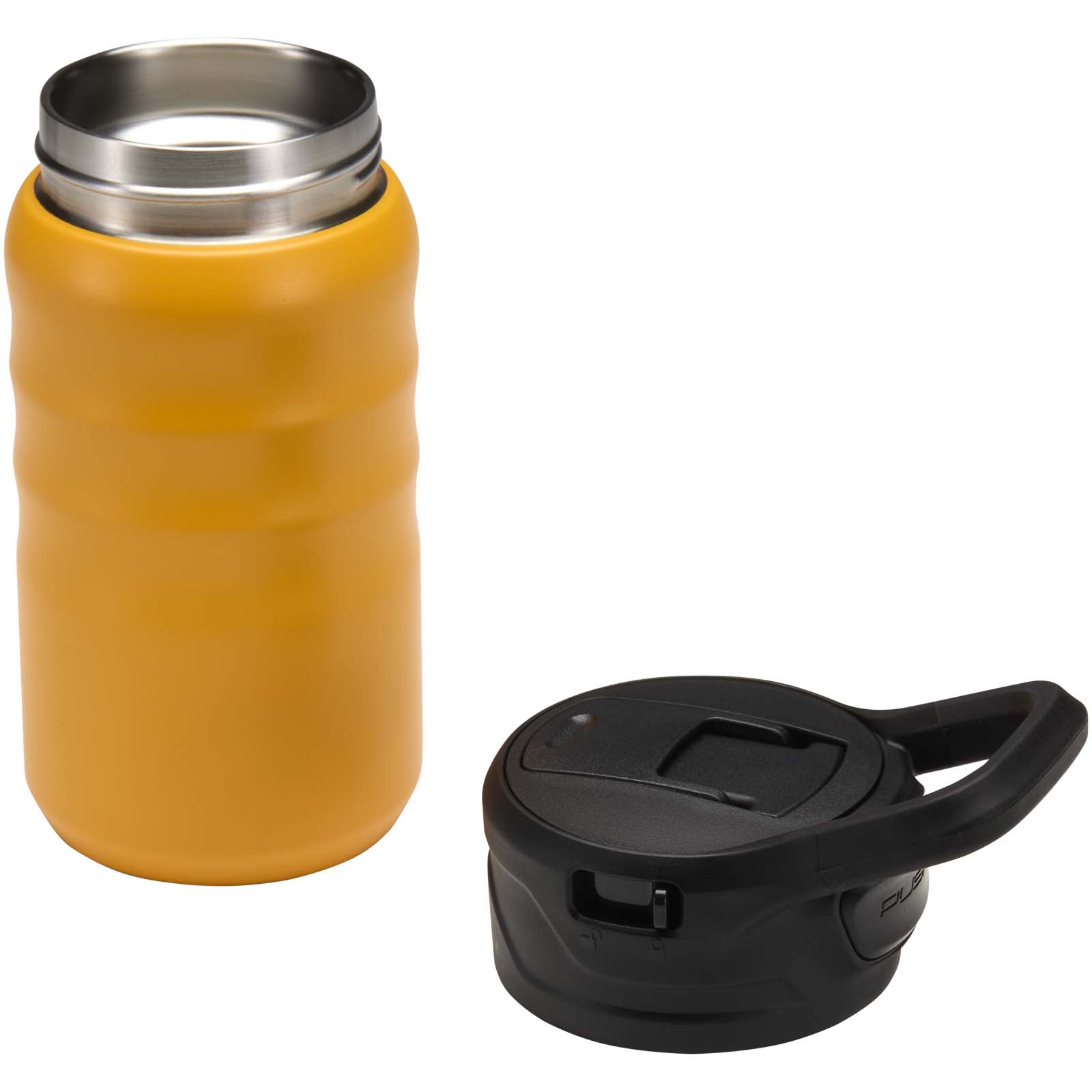 Knox 350 ml RCS Trinkflasche aus recyceltem, doppelwandigem Edelstahl mit Klappstrohhalm gelb