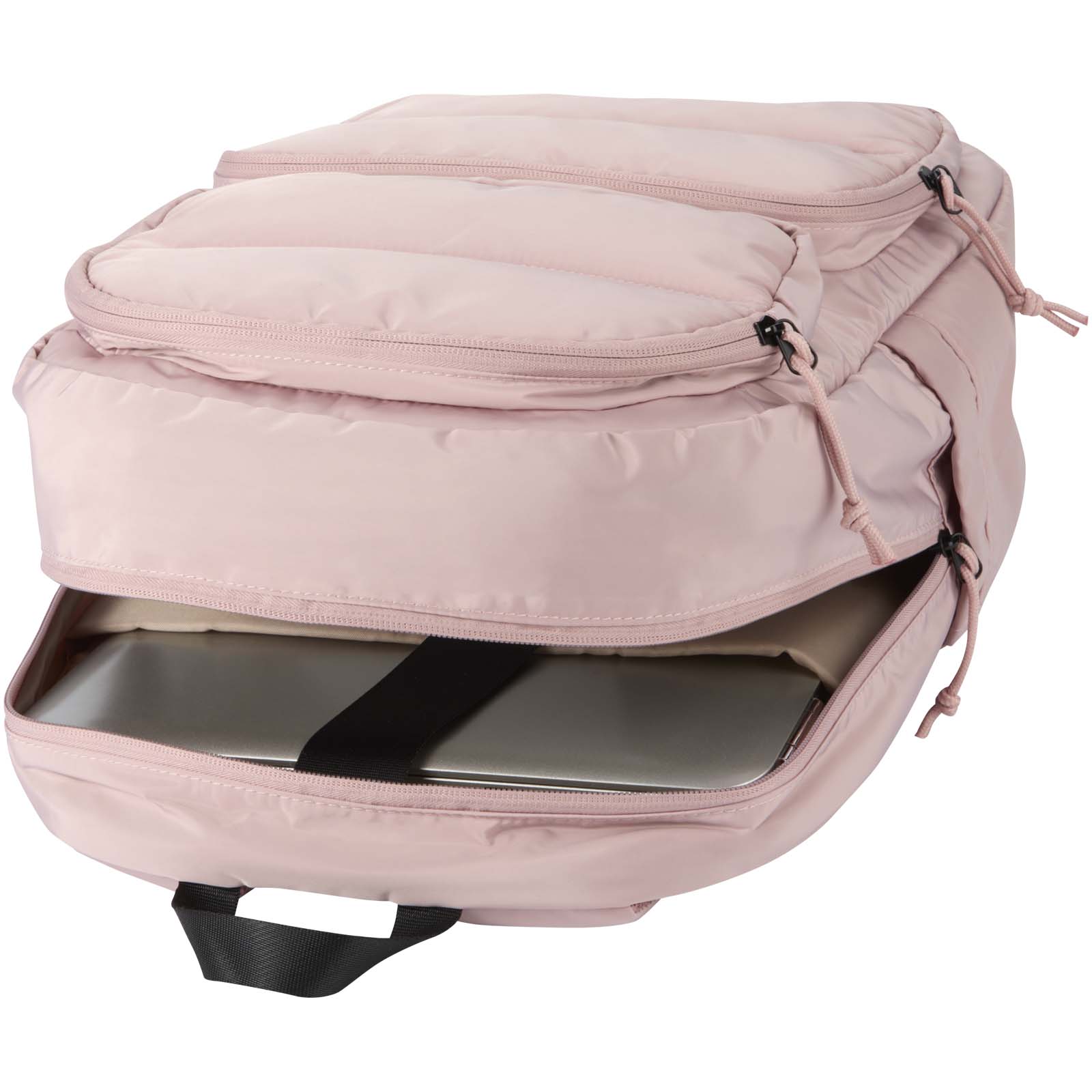 Puffer 15,6" GRS recycelter Laptoprucksack 18L altrosa
