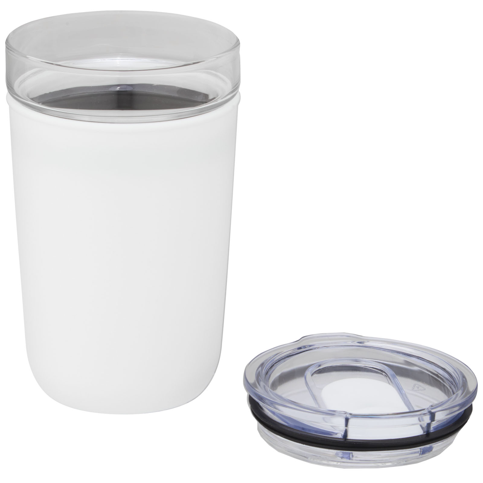Bello 420 ml Glasbecher mit Außenwand aus recyceltem Kunststoff weiss