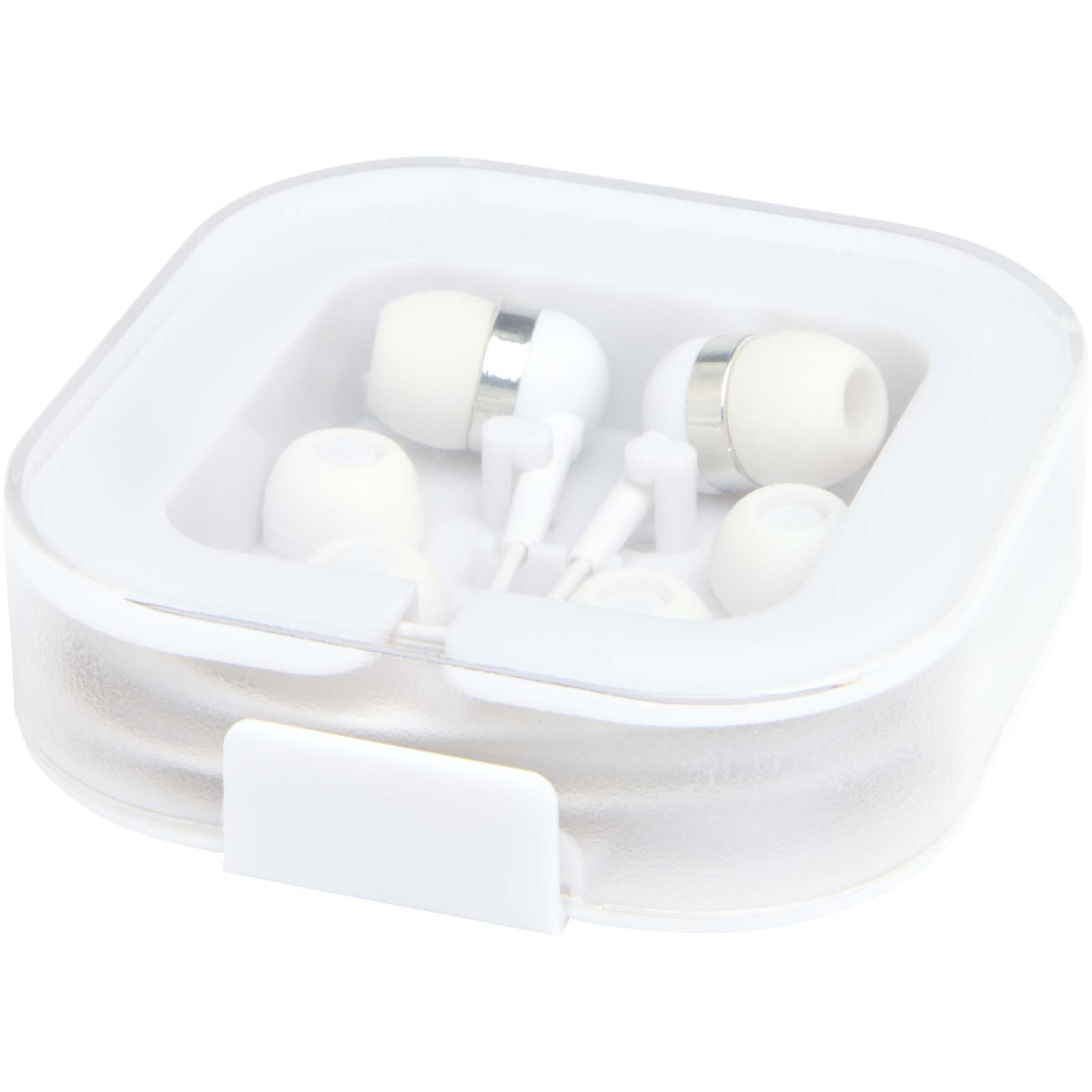 Baekdu kabelgebundenes Headset Typ-C mit Aufbewahrungsbox aus recyceltem Kunststoff weiss