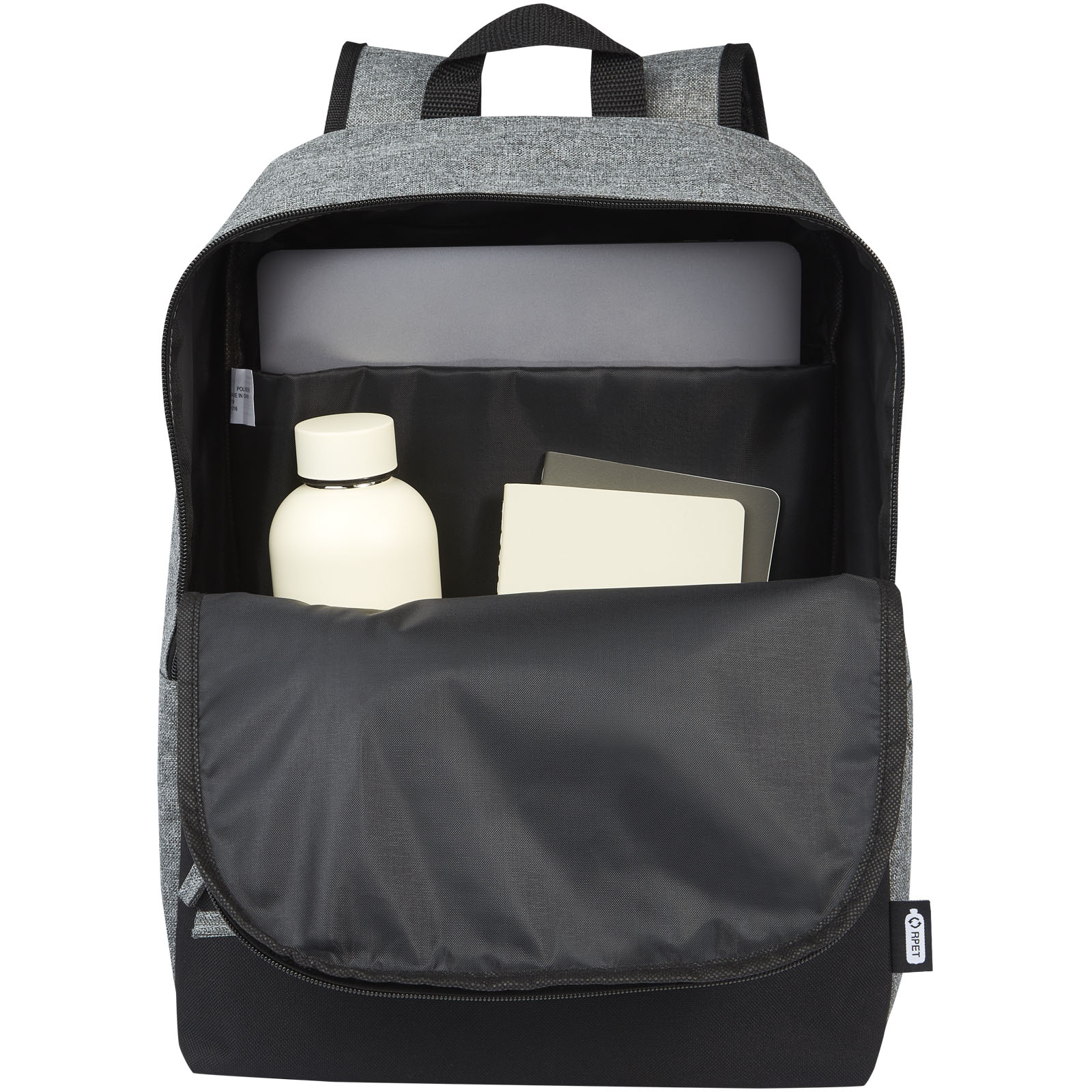Reclaim 15" GRS recycelter Laptop Rucksack 14 L schwarz, heather grau