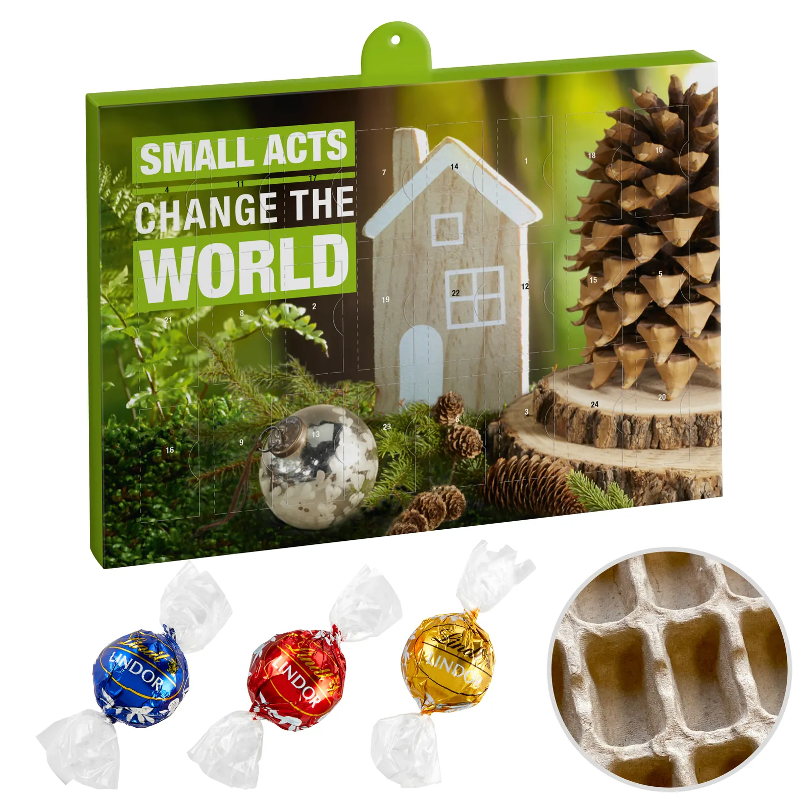 Premium Marken-Adventskalender PAPIER mit Lindt Lindor Kugel Mix