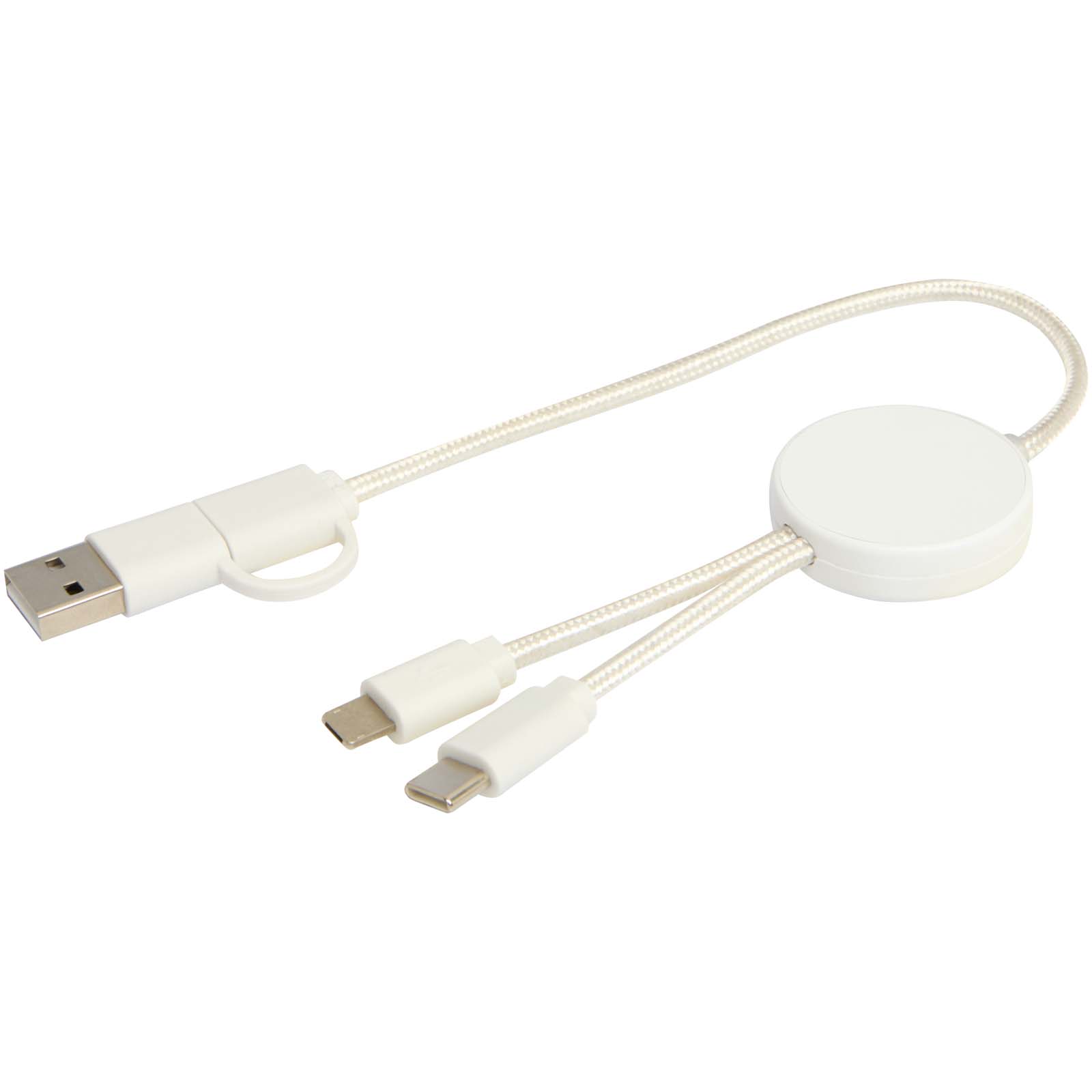 Citala 30 cm 5-in-1 Kabel aus recyceltem Kunststoff für Datenübertragung und 27W Schnellladung weiss