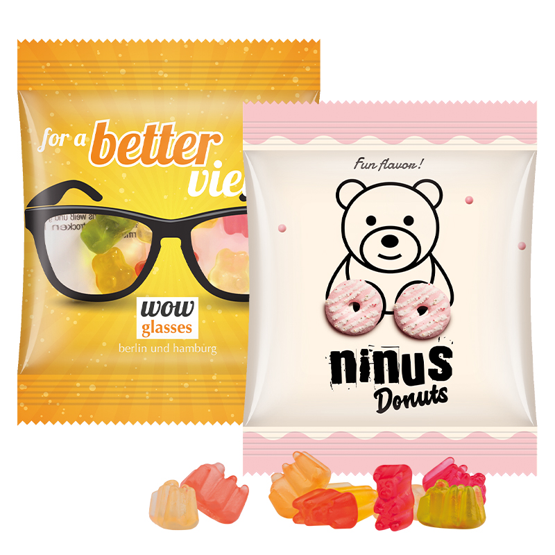 Minitüte, 7 g, weiße Folie, Basic Bärchen mini