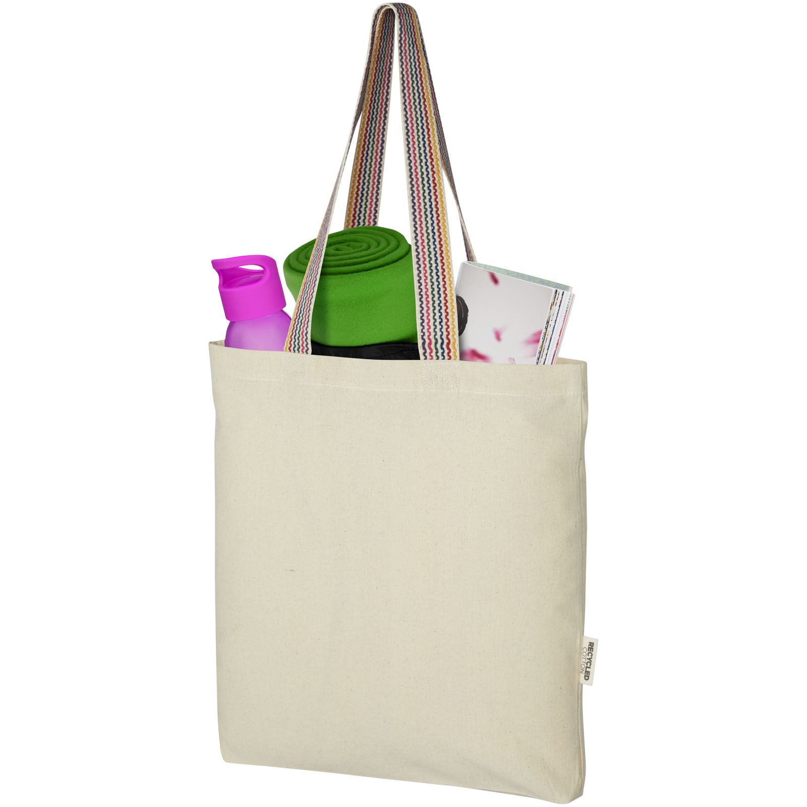 Rainbow 180 g/m² recycelte Tragetasche 5L natur