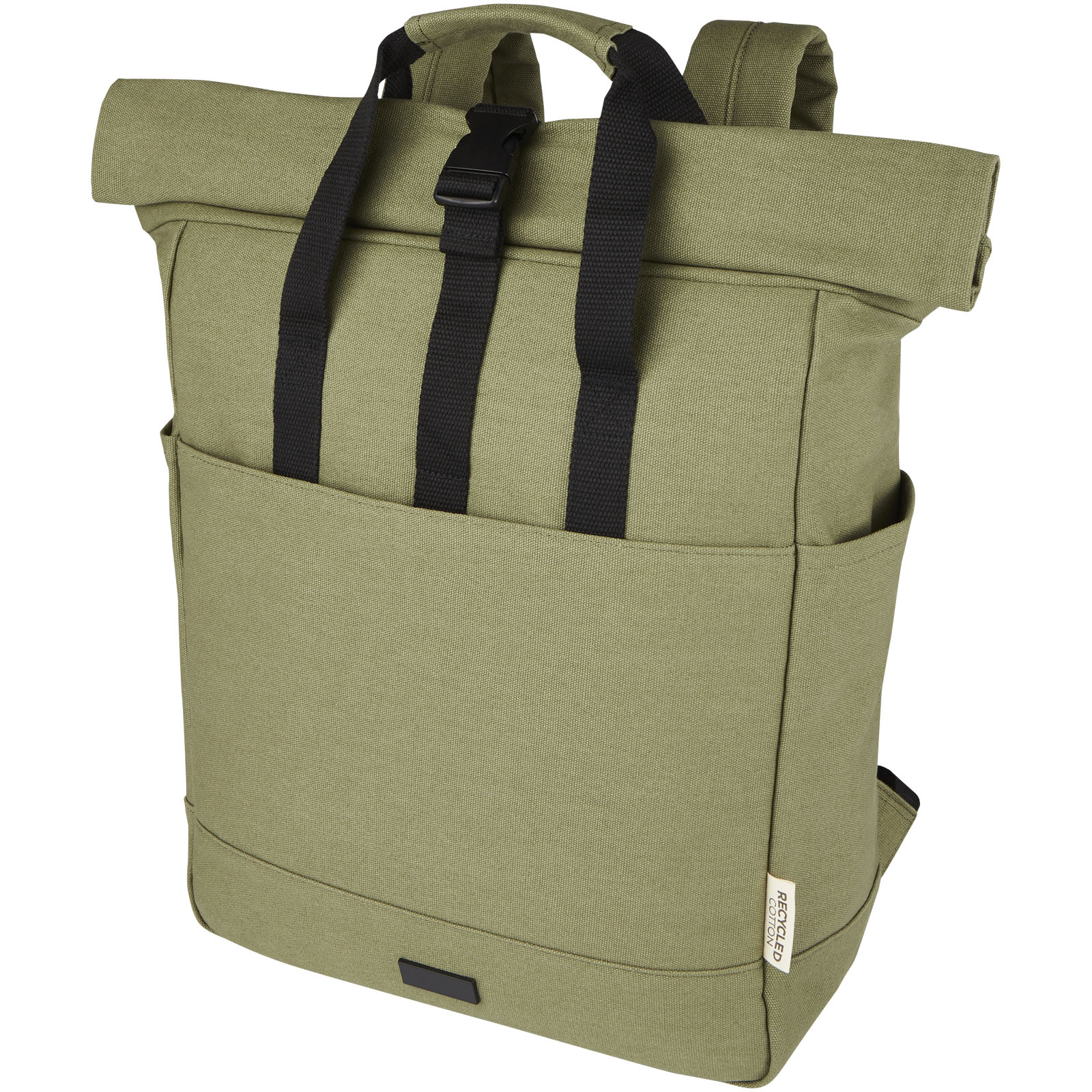 Joey 15" GRS Rolltop Laptoprucksack aus recyceltem Canvas 15 L olive
