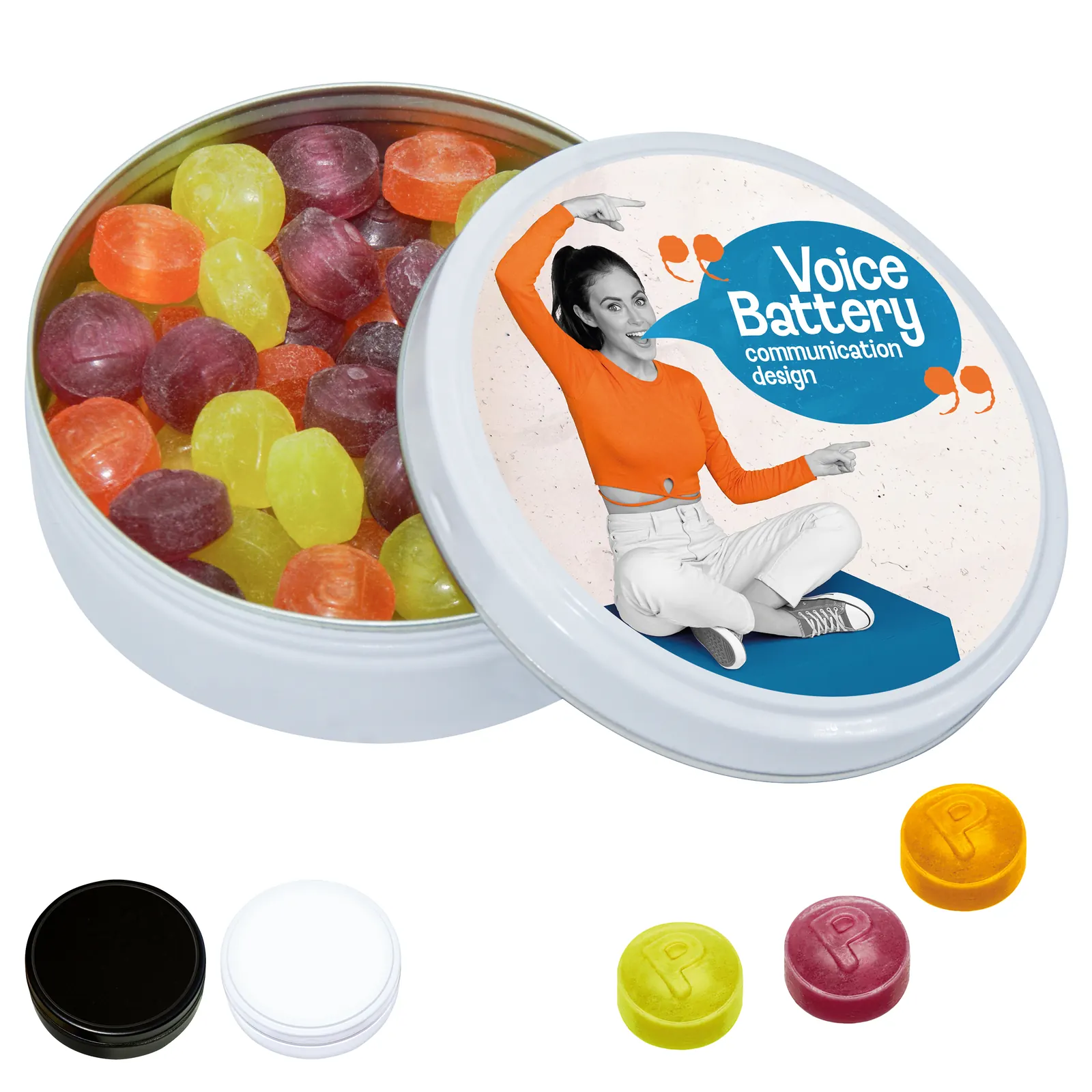 Black or White Dose mit Pulmoll Pastillen, 60g - weiß-glänzend
