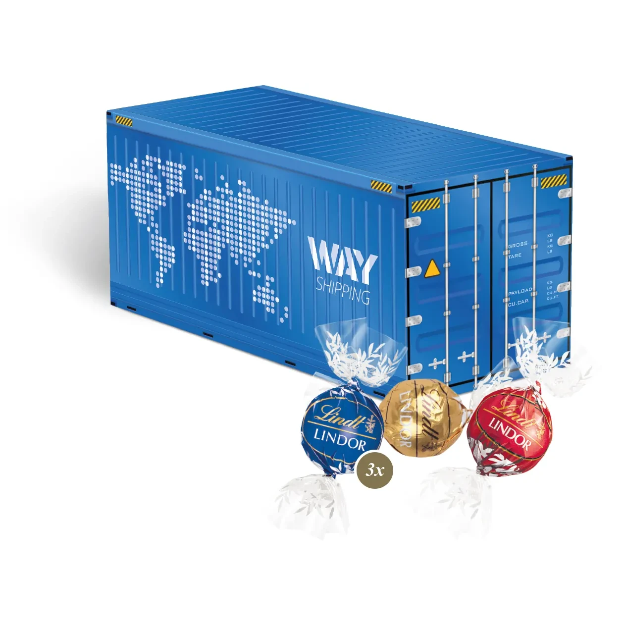 3D Präsent "Container" mit Lindor Pralinés