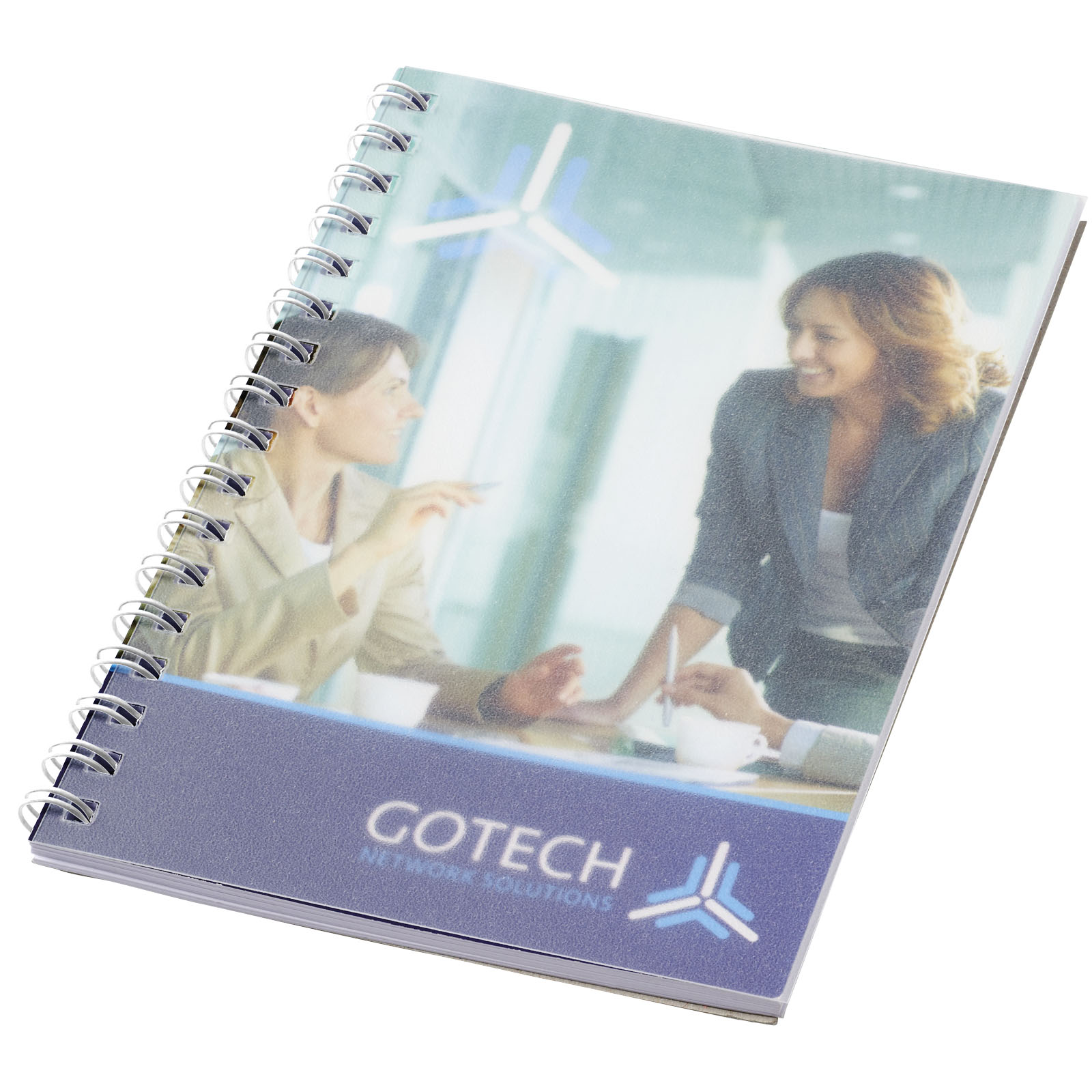 Desk-Mate® A6 Notizbuch mit Kunststoff Cover und Spiralbindung weiss