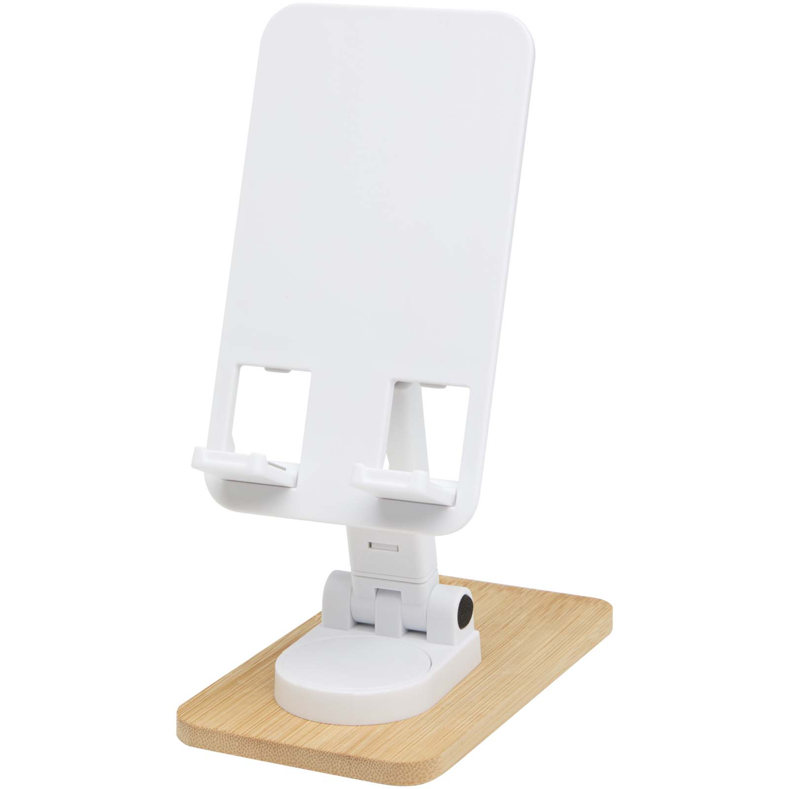 Alfirk Klappbare Smartphonehalterung  aus recyceltem Kunststoff mit Bambusdetails weiss