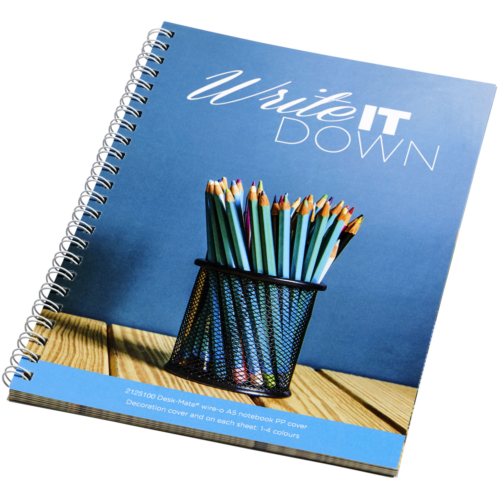 Desk-Mate® A5 Notizbuch mit Spiralbindung weiss