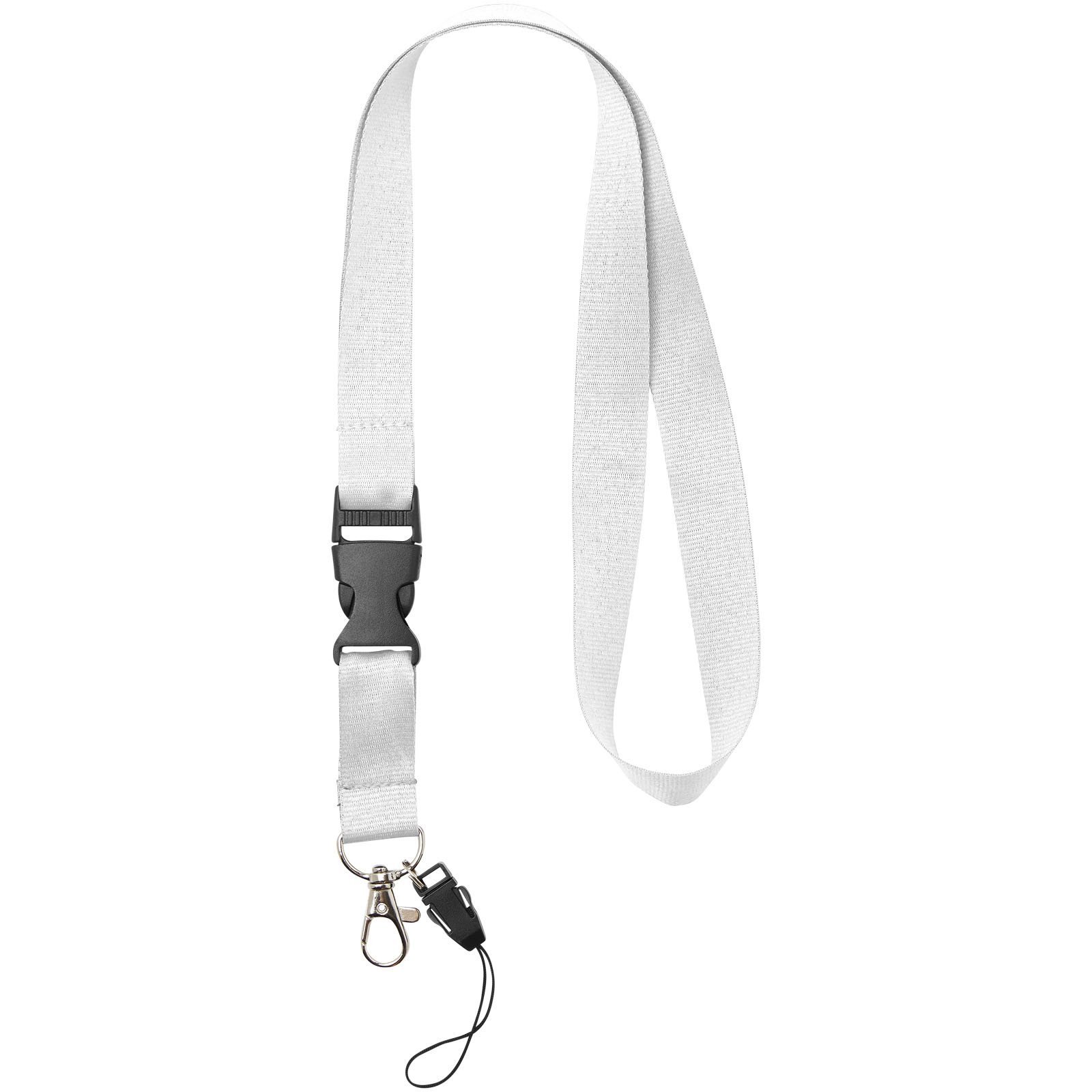 Sagan Lanyard mit abnehmbarer Schnalle und Handyband weiss