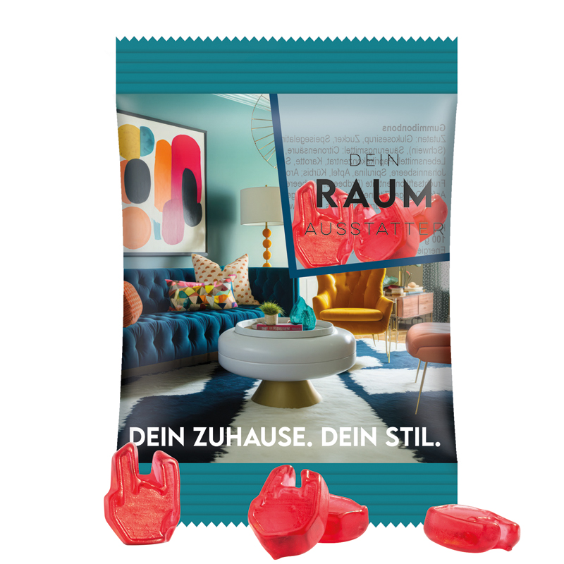 Minitüte Sonderform, 15 g, Folie kompostierbar, Trolli Fruchtgummi
