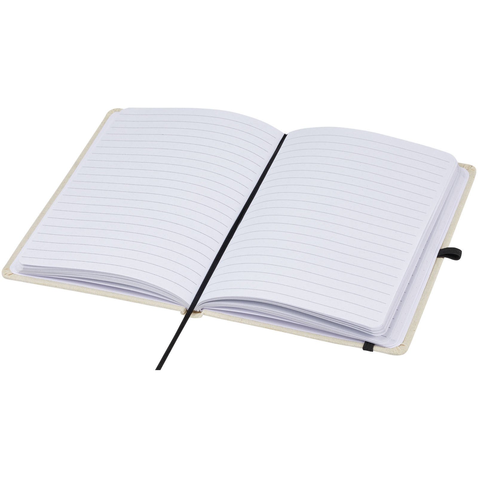 Tutico Hard Cover Notizbuch aus Bio Baumwolle natur, schwarz