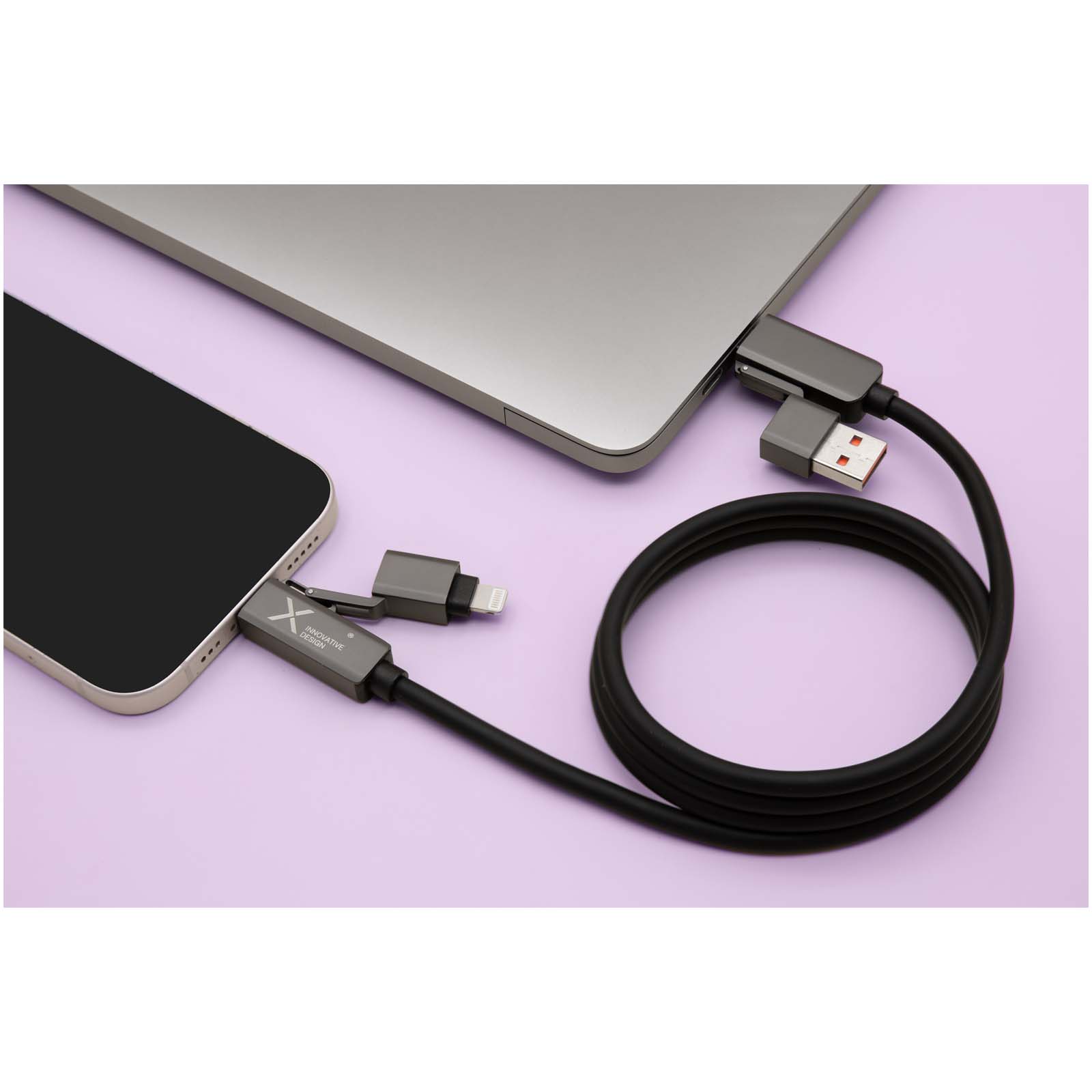 SCX.design C59 100 W magnetisches Silikon Ladekabel schwarz