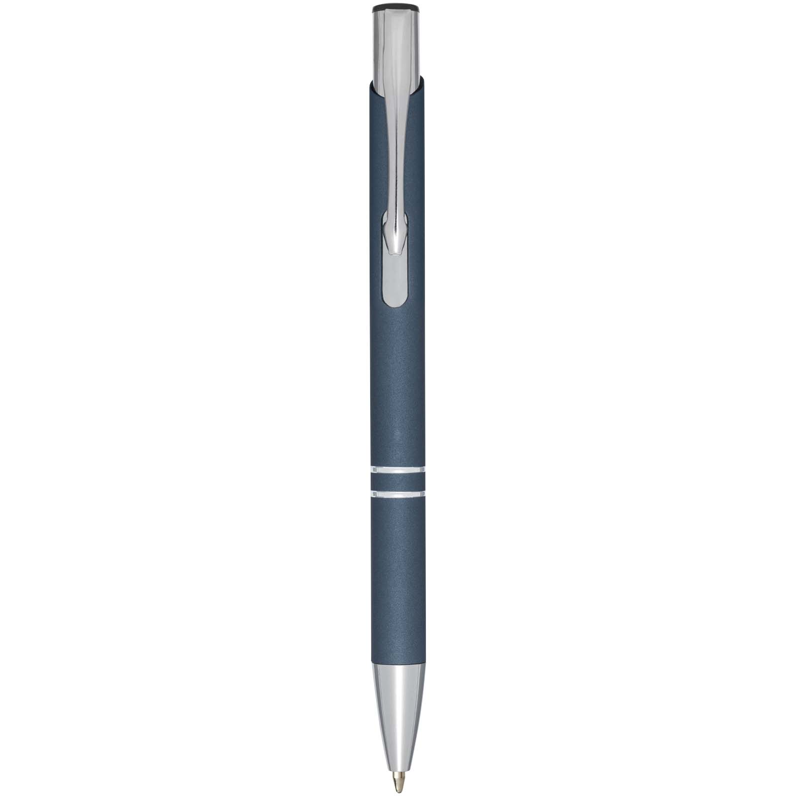 Moneta Soft Touch Druckkugelschreiber (schwarze Mine) hale blau
