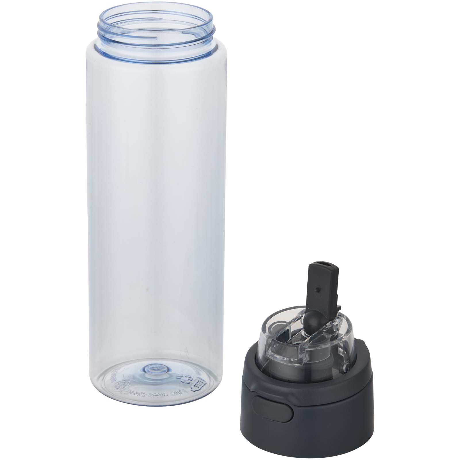 Theron 700 ml RCS Trinkflasche aus recyceltem Kunststoff mit Multifunktionsdeckel und Klappstrohhalm hale blau