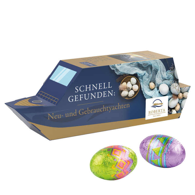3D-Präsent Schiff, Klett Schoko-Ostereier