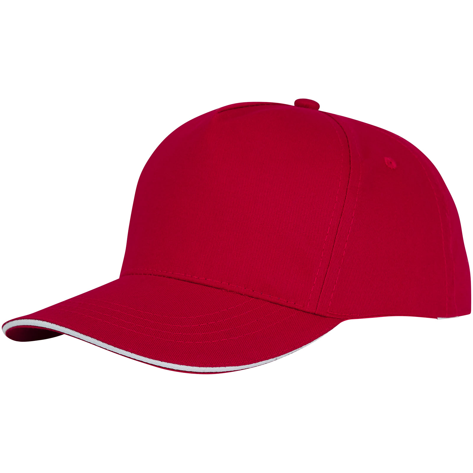 Ceto 175 g/m² Kappe mit 5 Segmenten und Sandwichschirm rot