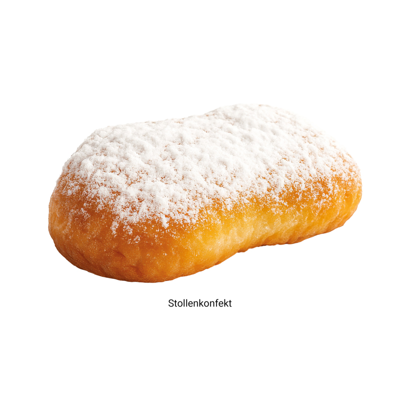 Stollenkonfekt mit Edelmarzipan, Folie weiß