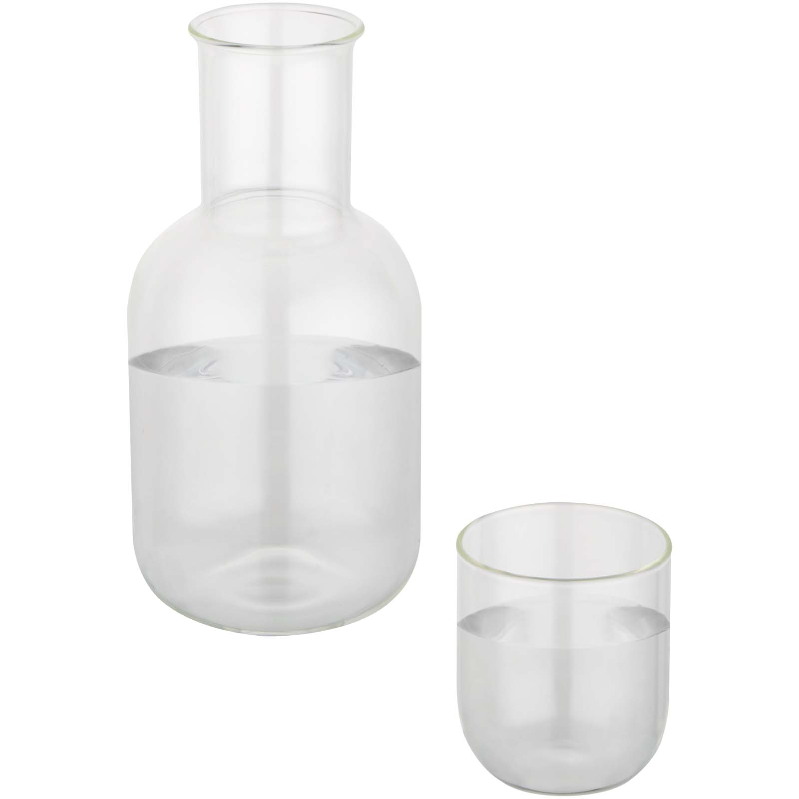Amelie Set aus Glaskaraffe und Tasse, matt transparent