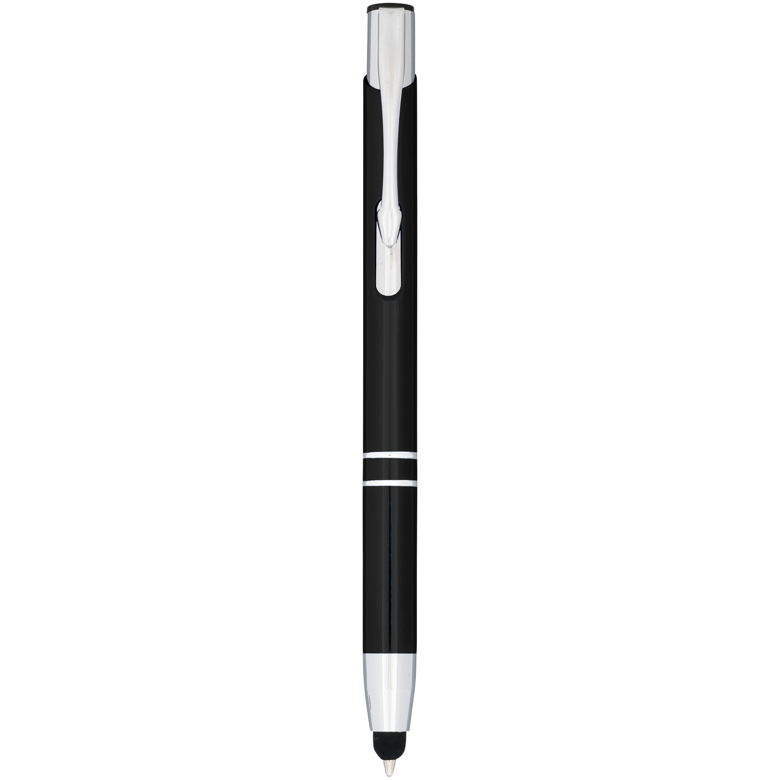 Moneta Kugelschreiber mit Metall Touchpen (blaue Mine) schwarz