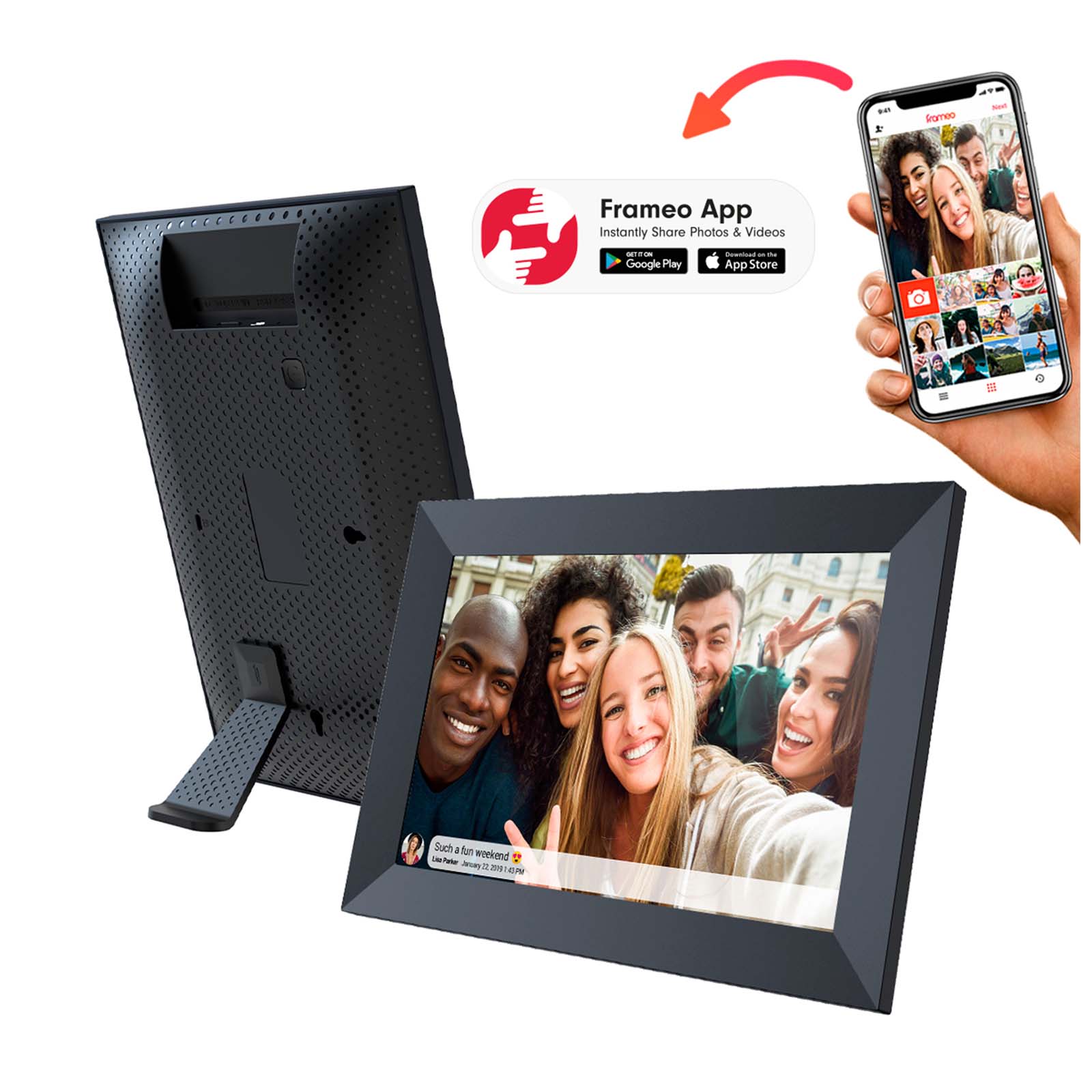 Prixton Prado 10" Frameo digitaler WLAN Fotorahmen schwarz