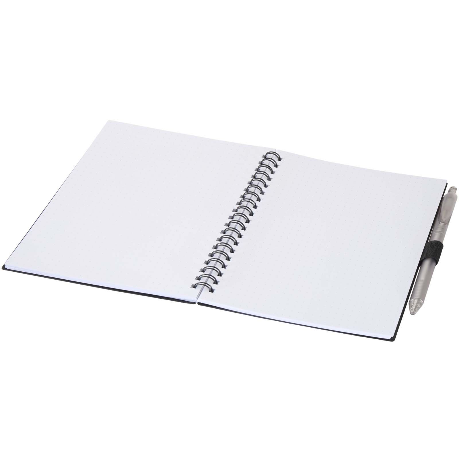 Niove Softcover Notizbuch aus recyceltem Kunststoff mit Kugelschreiber (blaue Mine) schwarz