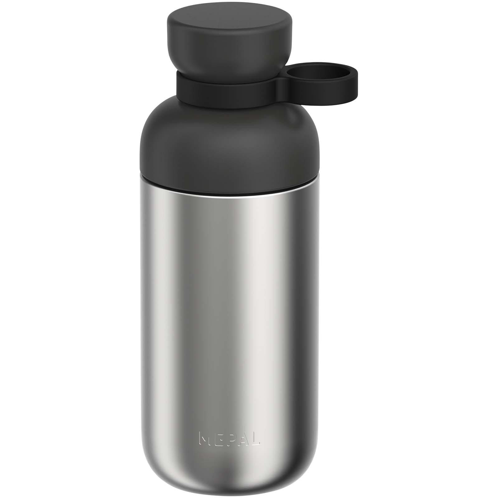 Mepal Vita 500 ml Trinkflasche aus recyceltem Edelstahl (Kohlensäure geeignet) schwarz