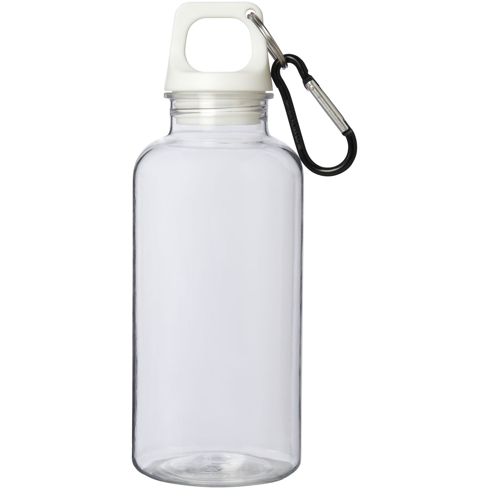 Oregon 400 ml RCS-zertifizierte Trinkflasche aus recyceltem Kunststoff mit Karabiner weiss